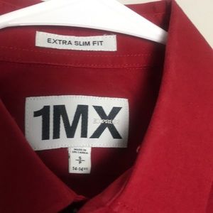 Red/burgundy 1MX Express Slim Fit Dress Shirt
